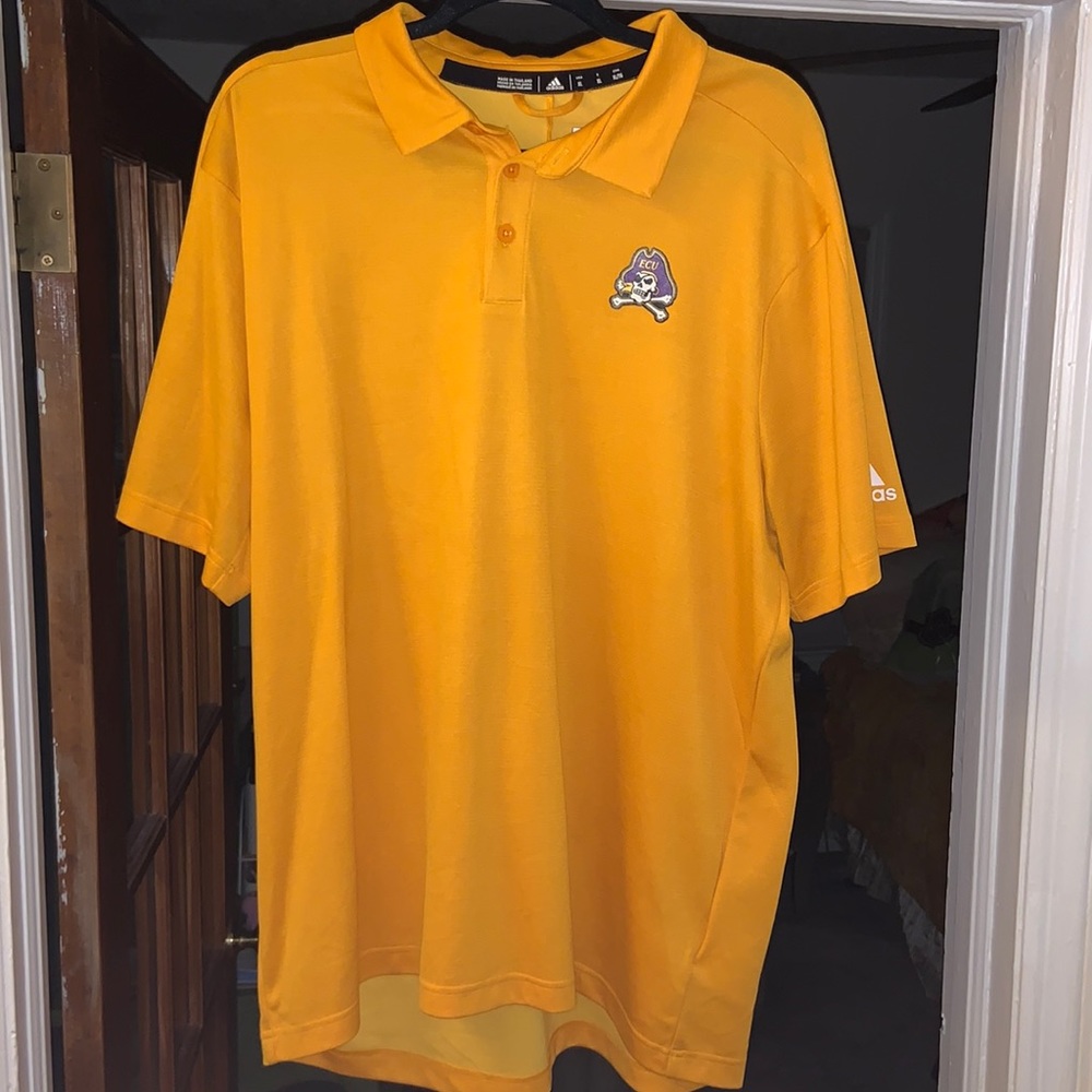 Adidas East Carolina gold polo